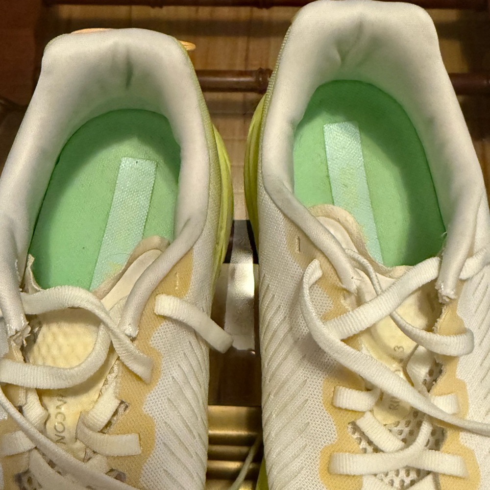 Hoka Cream and Lime Athletic Shoes - Picture 6 of 7